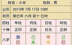 四柱八字看流年运势