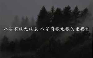 八字有根无根