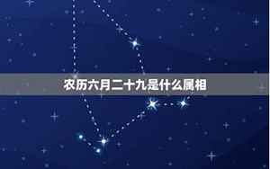 6月29(农历六月二十九号是什么星座)