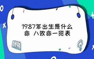 1987年出生是什么命(1987年出生的人是啥命)