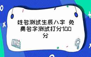 姓名生辰八字起名测试打分测试(起名字测试打分100分)