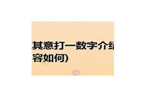 一厢情愿打一数字(1-49之间)(一厢情愿打一数字)