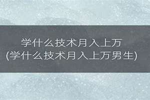 学什么技术月入上万,中年人(学什么技术月入上万)