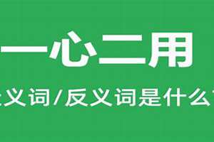 一心二用是什么意思打一数字(一心二用是什么意思)