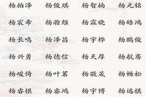 姓杨起名字(姓杨起名字女孩)