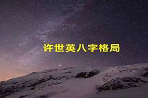 许世英八字终南命理(许世英八字)