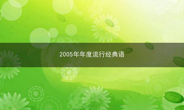 2005年年度流行经典语