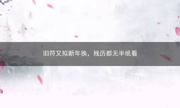 旧符又拟新年换，残历都无半纸看