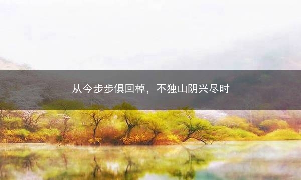 从今步步俱回棹，不独山阴兴尽时