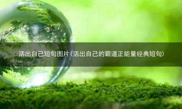 活出自己短句图片(活出自己的霸道正能量经典短句)